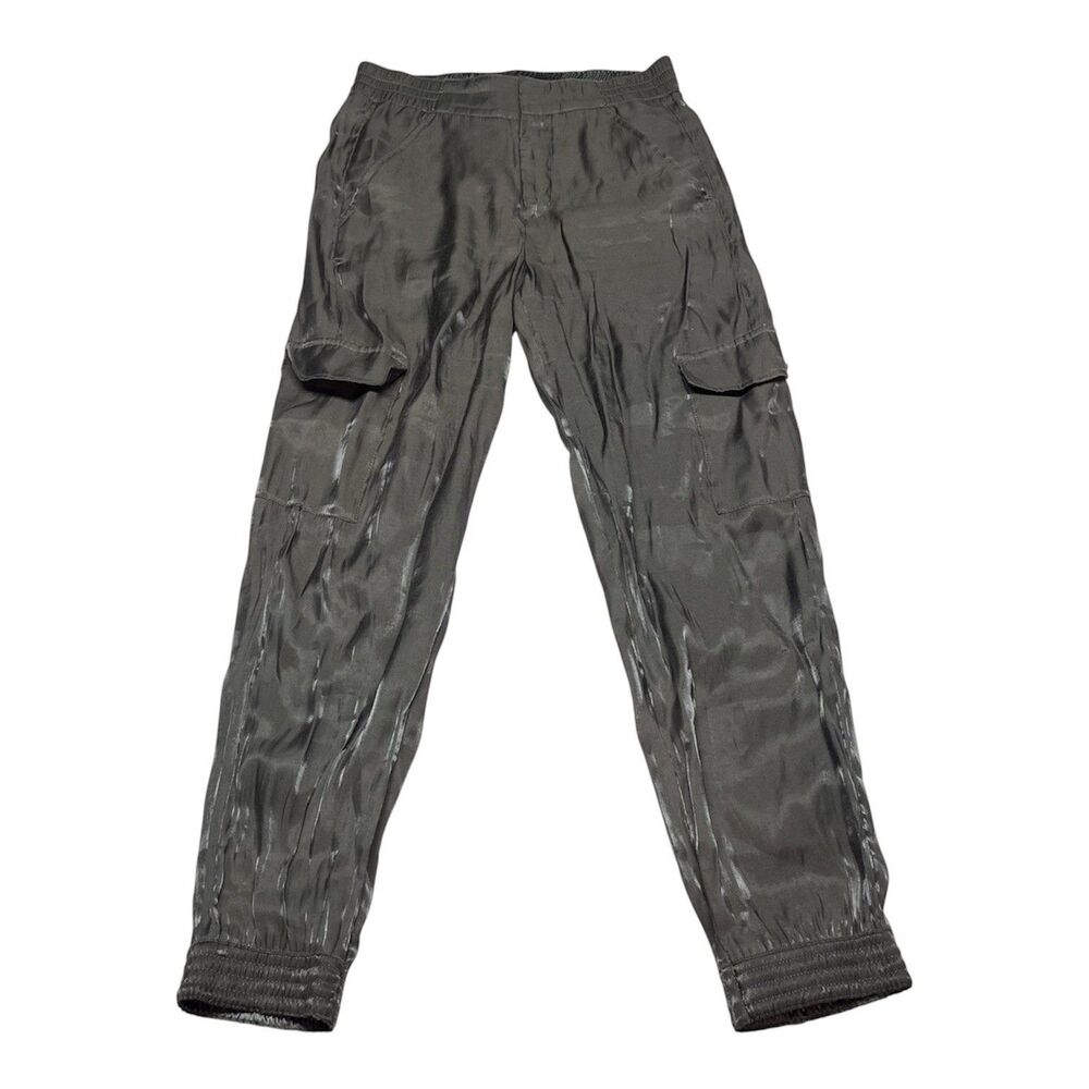 Anthropologie Satin Shimmer Cargo Jogger Pants